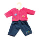 Heless jack met spijkerbroek roze, 35-45 cm