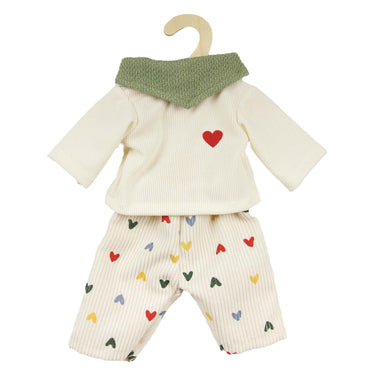 Heless poppen ribfluwelen broek hartjesconfetti, 35-45 cm