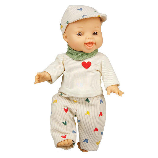 Heless poppen ribfluwelen broek hartjesconfetti, 35-45 cm