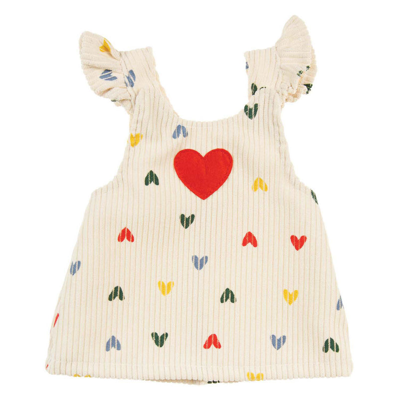 Afbeelding laden in galerijviewer, Heless poppen ribfluwelen jurk hartjesconfetti, 35-45 cm

