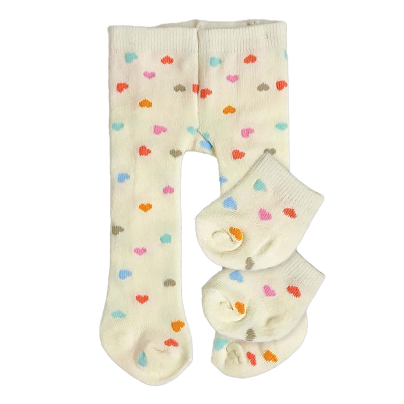 Load image into Gallery viewer, Heless poppen maillot met sokjes hartjesconfetti, 28-35 cm
