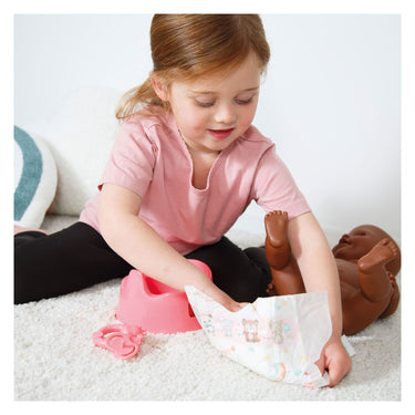 Heless poppenpotje met accessoires roze - 15cm
