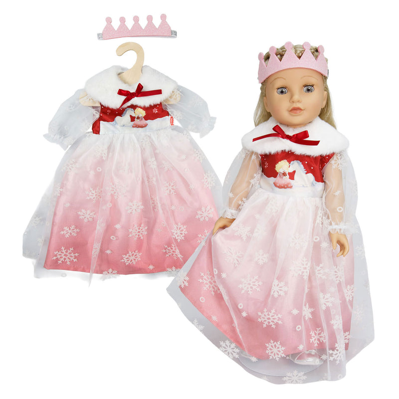 Load image into Gallery viewer, Heless poppenjurk winterprinses lumi met kroon en cape - maat 28-35 cm
