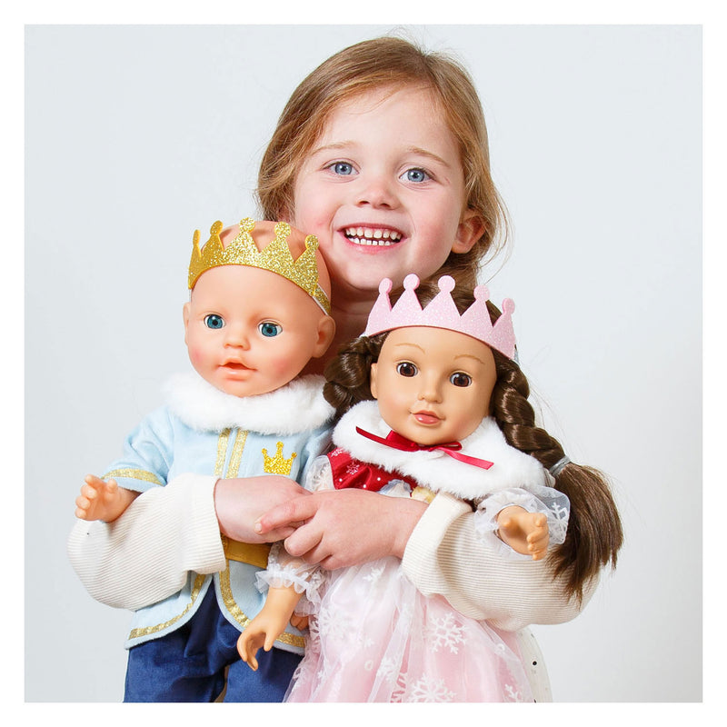 Load image into Gallery viewer, Heless poppenoutfit winterprins luka met kroon en kraag - maat 35-45 cm
