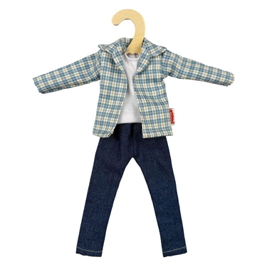Heless geruit overhemd met jeans voor modepoppen - 29cm