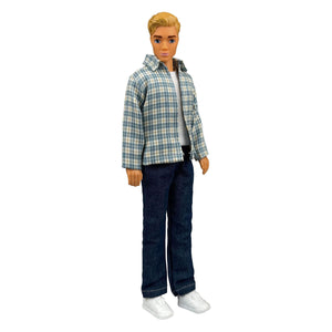 Heless geruit overhemd met jeans voor modepoppen - 29cm