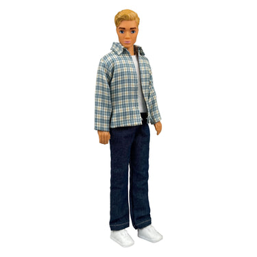 Heless geruit overhemd met jeans voor modepoppen - 29cm