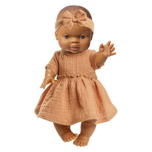 Heless meisjes babypop met bruin jurkje - 34cm