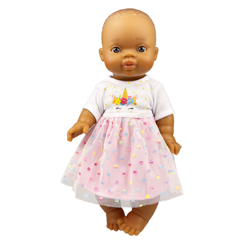 Load image into Gallery viewer, Heless meisjes babypop met eenhoornjurk hannah - 34cm
