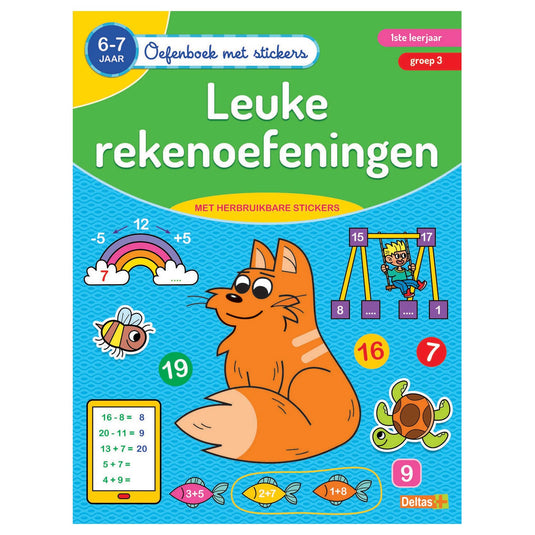 Deltas oefenboek met stickers - leuke rekenoefeningen (6-7 jaar)
