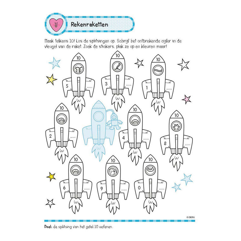 Load image into Gallery viewer, Deltas oefenboek met stickers- leuke reken
