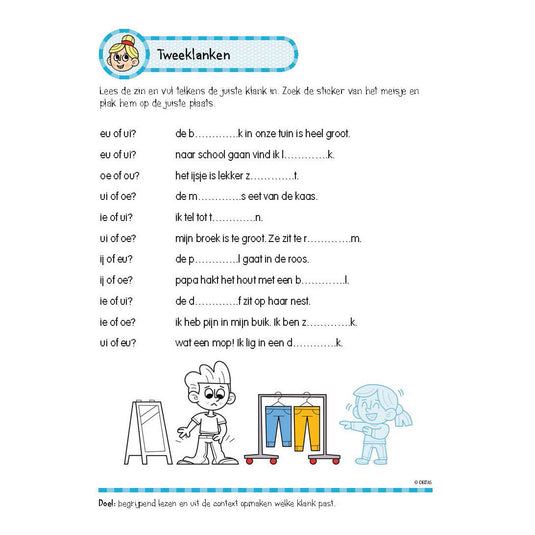 Deltas oefenboek met stickers- leuke lees