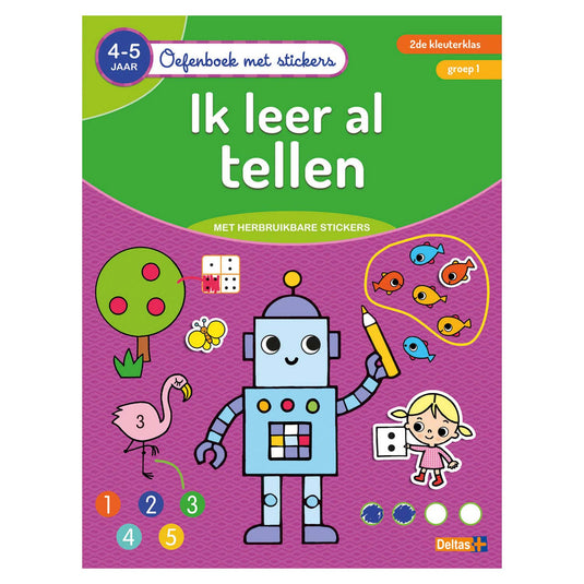 Deltas oefenboek met stickers - ik leer al tellen (4-5 jaar)