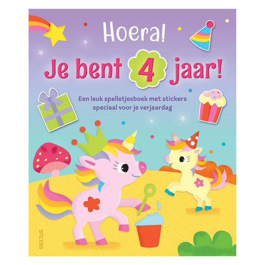 Deltas hoera! je bent 4 jaar! eenhoorns