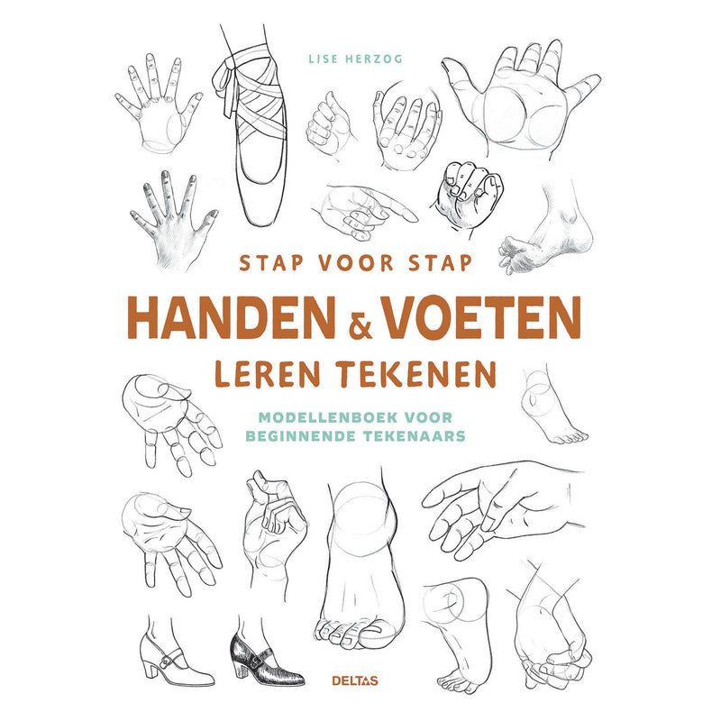 Load image into Gallery viewer, Deltas stap voor stap handen en voeten leren tekenen hobbyboek
