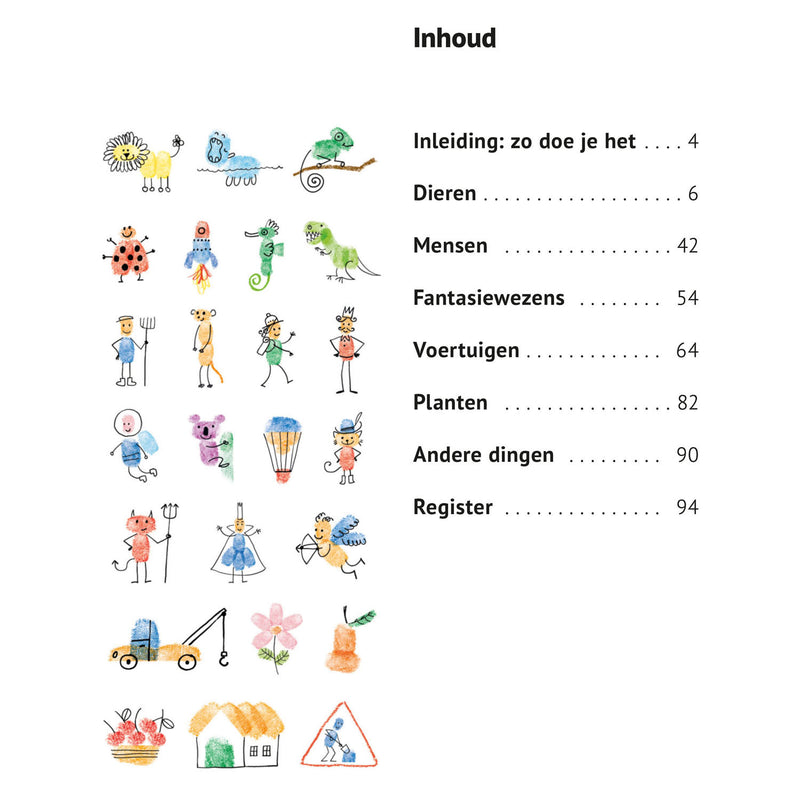 Load image into Gallery viewer, Deltas ik kan 101 dingen tekenen met vingerverf hobbyboek
