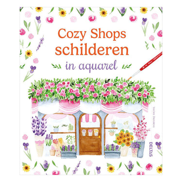 Deltas cozy shops schilderen in aquarel