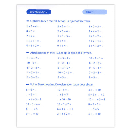 Deltas oefenblaadjes bewerkingen, vraagstukken