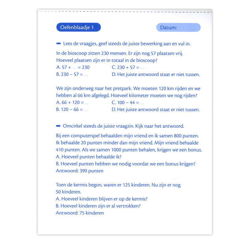 Load image into Gallery viewer, Oefenblaadjes Vraagstukken Rekenraadsels (8-9 J.)
