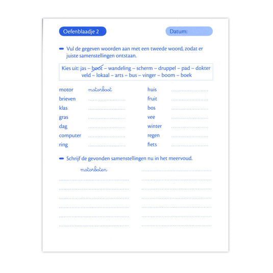 Deltas oefenblaadjes spelling (9-10j) woordleer en zinsontleding