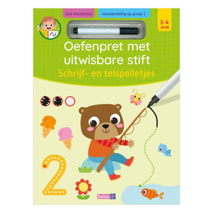 Deltas oefenpret uitwisbare stift - schrijf- en telspelletjes - 3-4 jaar