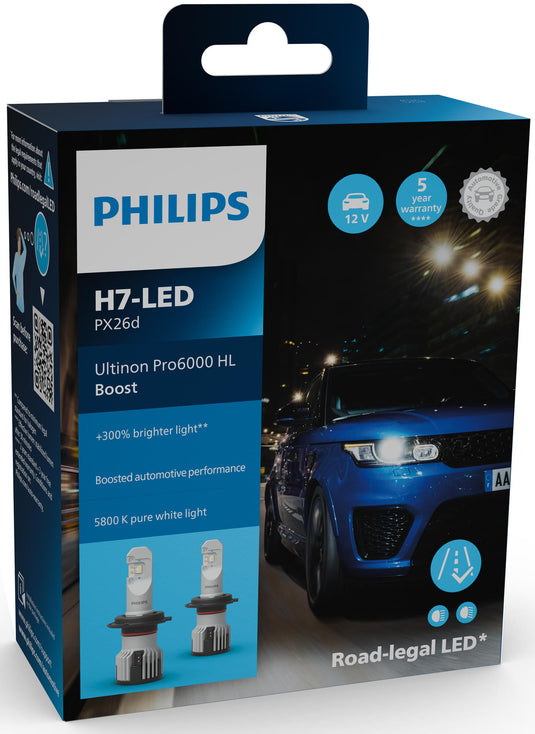 Philips hoofdlamp ultinon pro6000 boost lamp set 12v h7 led ultinon pro6000