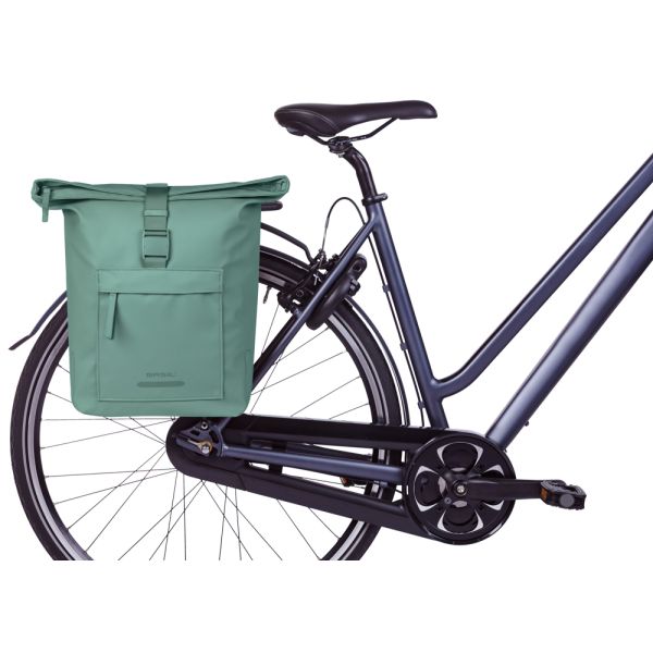 Load image into Gallery viewer, Basil b.v. dubbele fietstas basil brooklyn mik 41l 14 x 30 x 37 cm - groen
