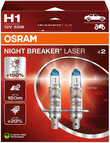 Osram koplamp night breaker laser night breaker laser h1 set paar