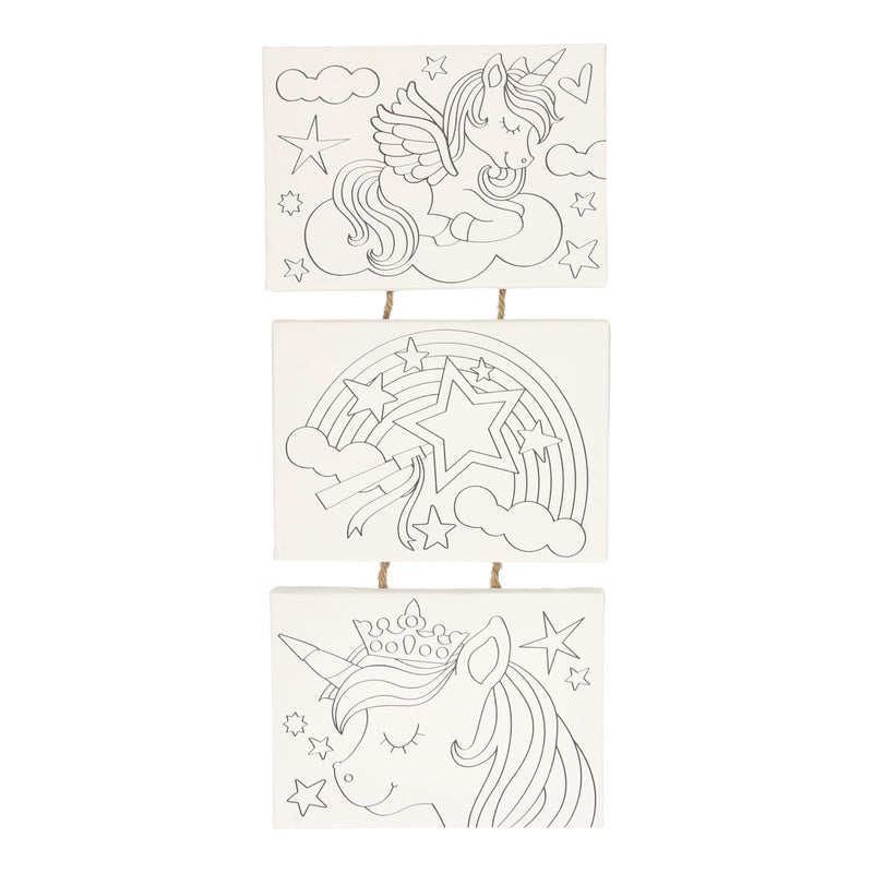 Load image into Gallery viewer, Wins holland canvas schilderset eenhoorn, set van 3 stuks.
