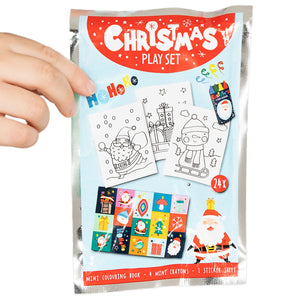 Wins holland traktatiesetje: kleurboekje, waskrijtjes stickervel - kerst
