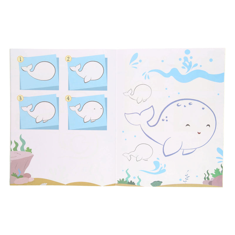 Load image into Gallery viewer, Leer tekenen kleurboek met stickers
