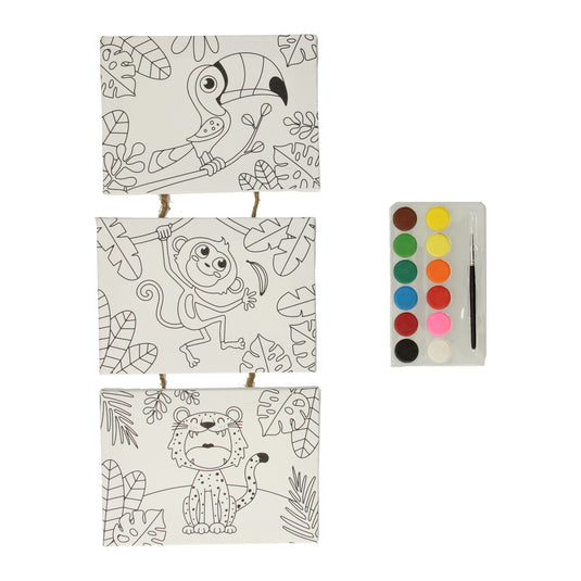 Wins holland canvas schilderijen aan touw - wilde dieren, 3st