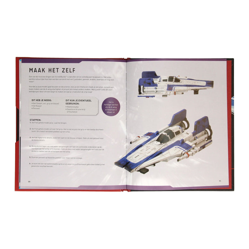 Load image into Gallery viewer, Wins holland star wars a-wing deluxe boek met houten bouwmodel
