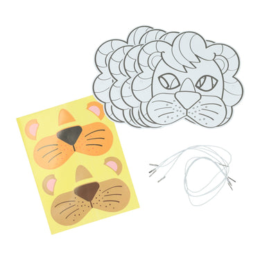 Wins holland kleur je eigen masker leeuw - 4 maskers
