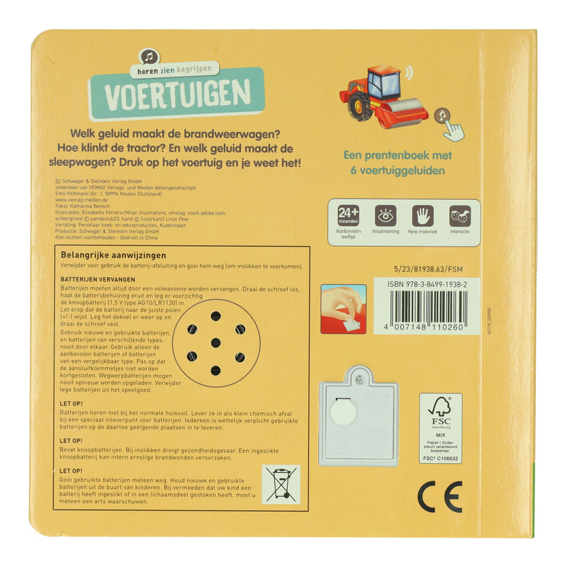 Load image into Gallery viewer, Wins holland geluidenboek voertuigen 6 geluiden
