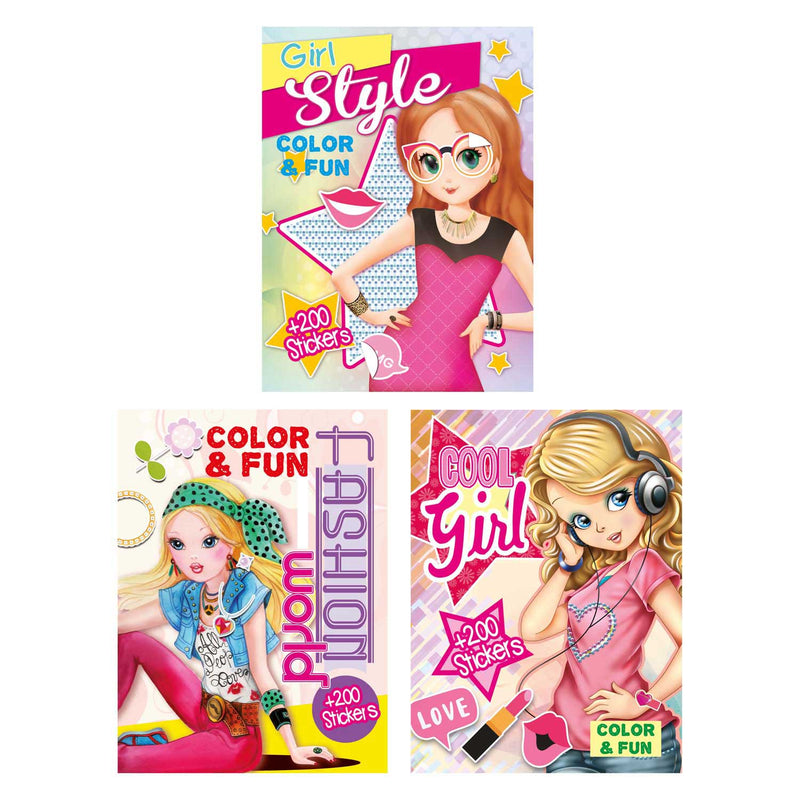 Load image into Gallery viewer, Boek specials nederland bv color fun girls kleurboek met 200 stickers
