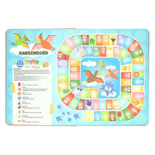 Wins holland bordspellen boek 8 spellen dinosaurus - 3jr.