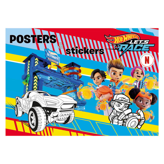 Boek specials nederland bv hot wheels posterboek om te kleuren met stickers