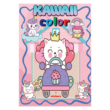 Boek specials nederland bv kawaii color + stickers kleurboek