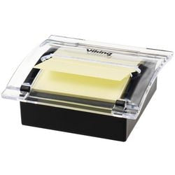 Pop-ip notes dispenser office depot 76x76mm transparant-zwart navulbaar