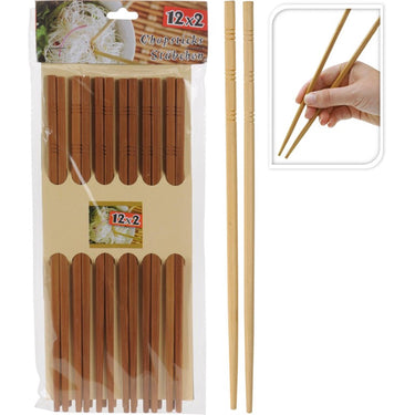 Excellent houseware chopsticks eetstokjes bamboe set a 12 paar