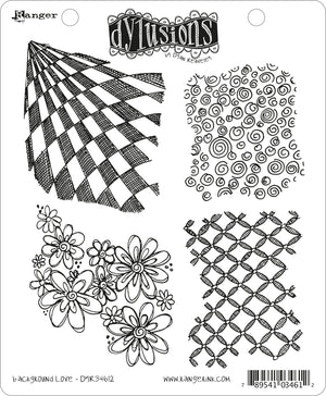 Ranger ink ranger • dylusions cling stamp background love