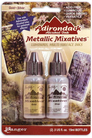 Ranger ink ranger • tim holtz adirondack alkohol ink mixatives gold silver 15ml