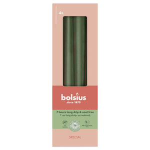Bolsius gotische kaarsen 245 24 doos 4 metallic green | 2 stuks