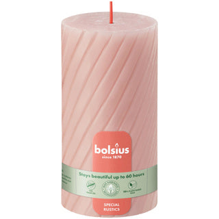 Ty bolsius rustiek twist stompkaars 130 68 mis pink | 4 stuks
