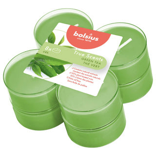 Load image into Gallery viewer, Bolsius maxilichten true scents green tea 8 stuks 8 uur | 6 stuks
