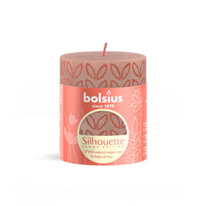 Bolsius silhouette stompkaars misty pink met print 8x6,8 cm