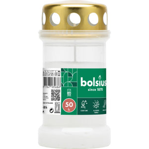 Bolsius herdenkingslicht crème met deksel | 4 stuks