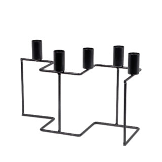 Senza kandelaar zig zag zwart 27 cm | 8 stuks