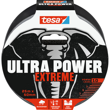 Tesa 1067553 - ultra power reparatietape 25 meter 50 mm zwart | 3 stuks